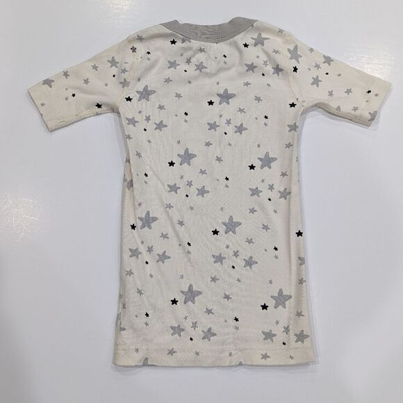 Hanna Andersson White Gray Short John Pajamas Moon Back Boy Girl Size 120 6 7 - Picture 3 of 8